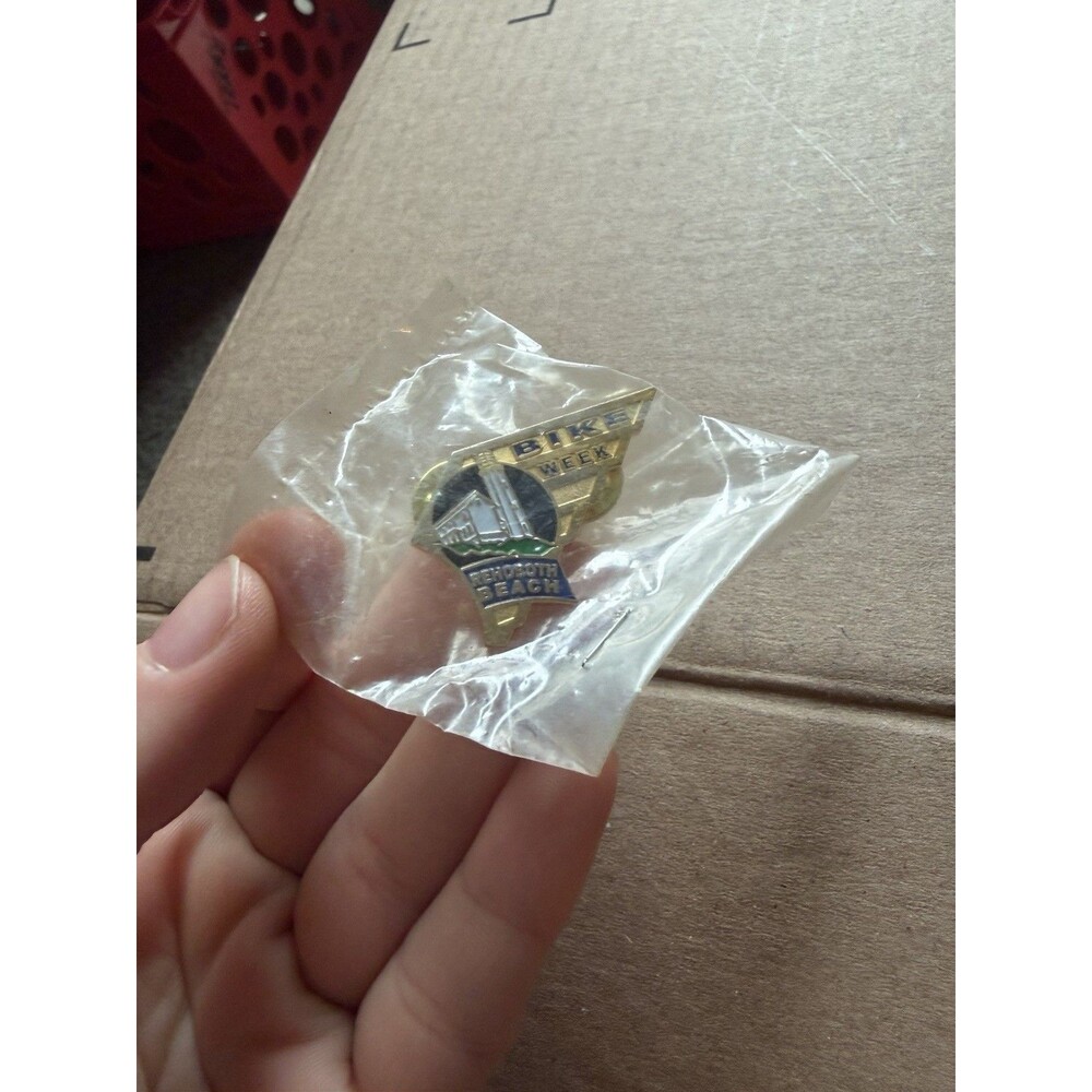 Bike Week Rehoboth Beach Motorcycle Pin Delaware Shape
